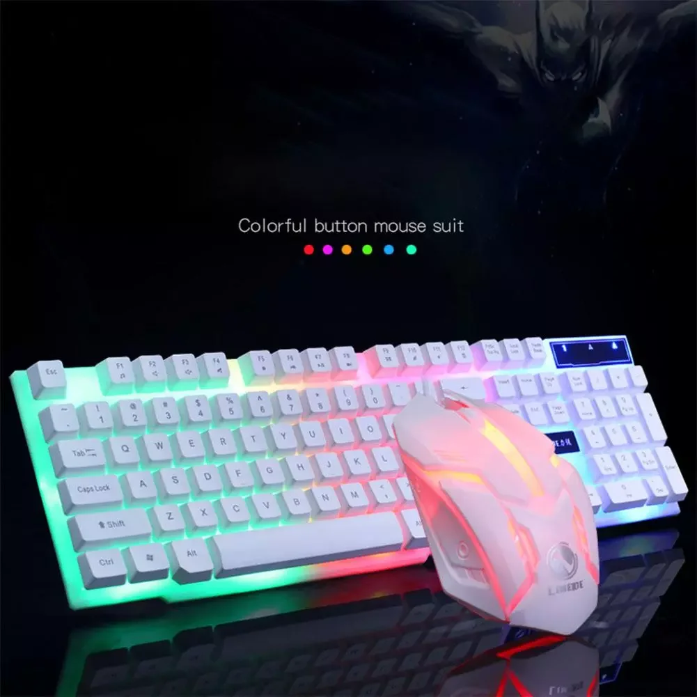 

LY USB Gamer Suspension Mechanical Feel Keyboard + Mouse Set Photoelectric Laptop Computer Backlit Keyboard Set