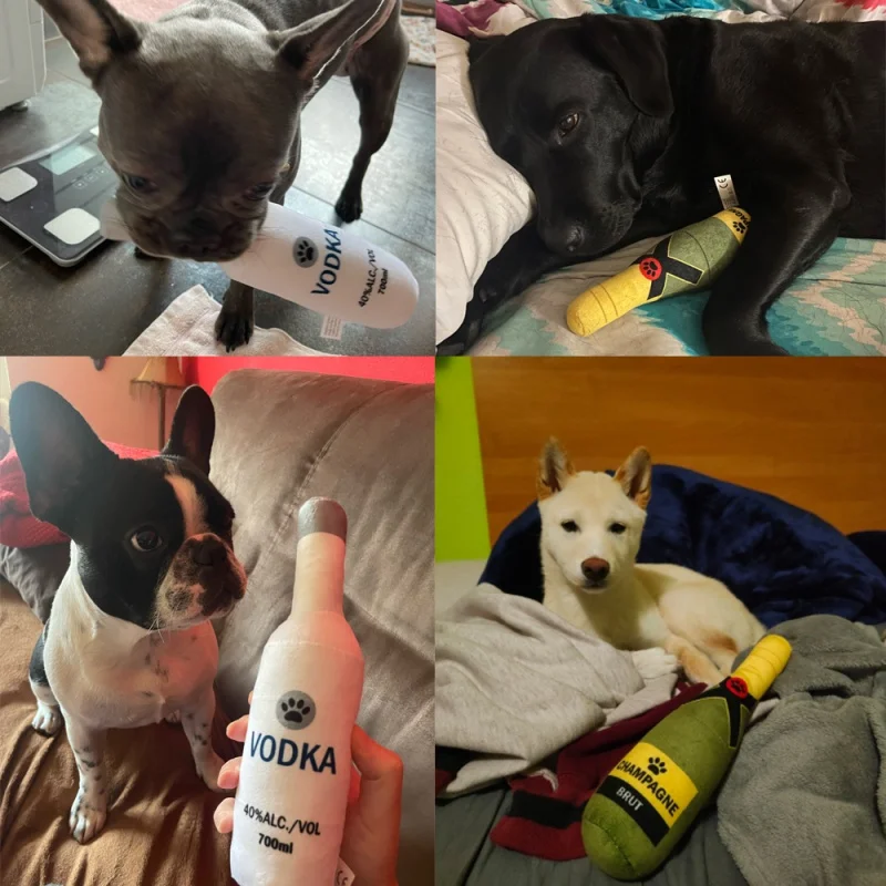 

Игрушки для собак 2023Dog, Коктейльная водка, бутылка для вина, игрушка для домашних животных, плюшевое заполнение, еда в форме шампанского, акс...