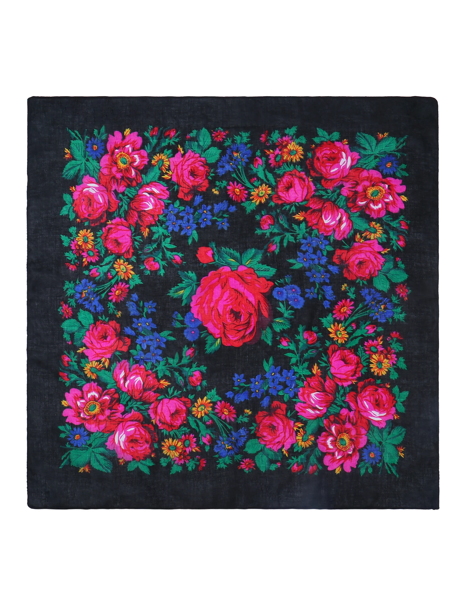 

MJSERECA акриловый шарф с принтом квадратный украинский шарф цветок бабушка шейный шарф женский