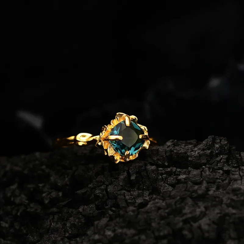 Женские регулируемые кольца из серебра 925 пробы с фианитом