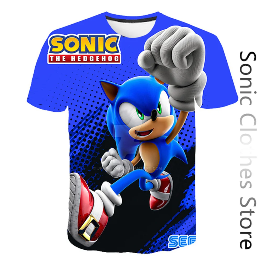 

Super Sonic Tshirt Kids Clothes Boys T-shirts Summer 2-14T Baby Girls Clothing 3D Print Tees Children Sonic the Hedgehog T shirt