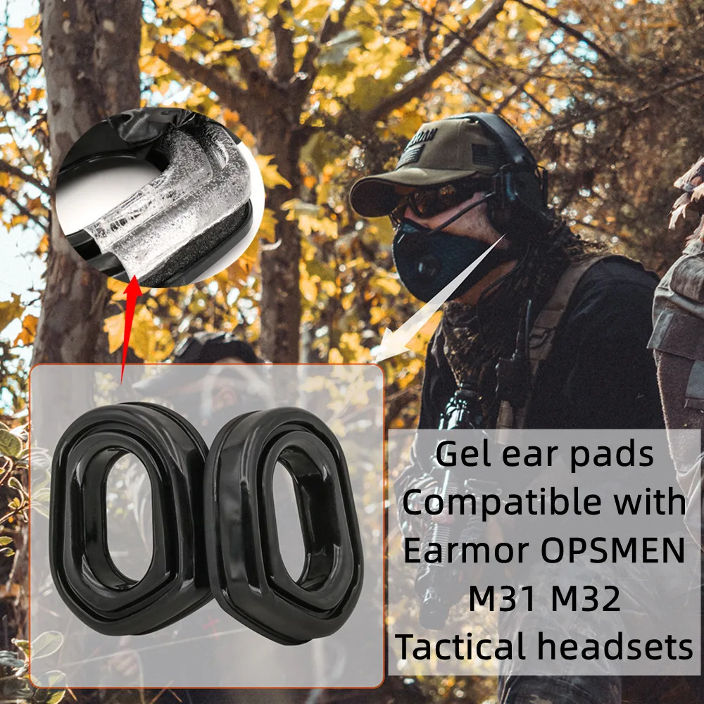 

Electronic Earmuffs Airsoft Shooting Headphone Adapter Gel Ear Pads for Earmor OPSMEN M31 M32 Tactical Headsets
