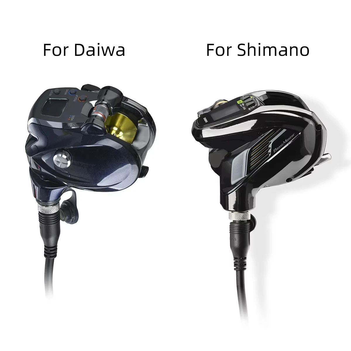 Фото Кабель питания Gomexus 270 см, 500 см для электрических катушек Daiwa Tanacom 750, 1000, Seaborg 200-500, Shimano ForceMaster №5