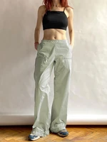 weiyao cargo pants y2k vintage 90s low waist straight leg baggy pant casual slim side zipper women trousers streetwear 2022