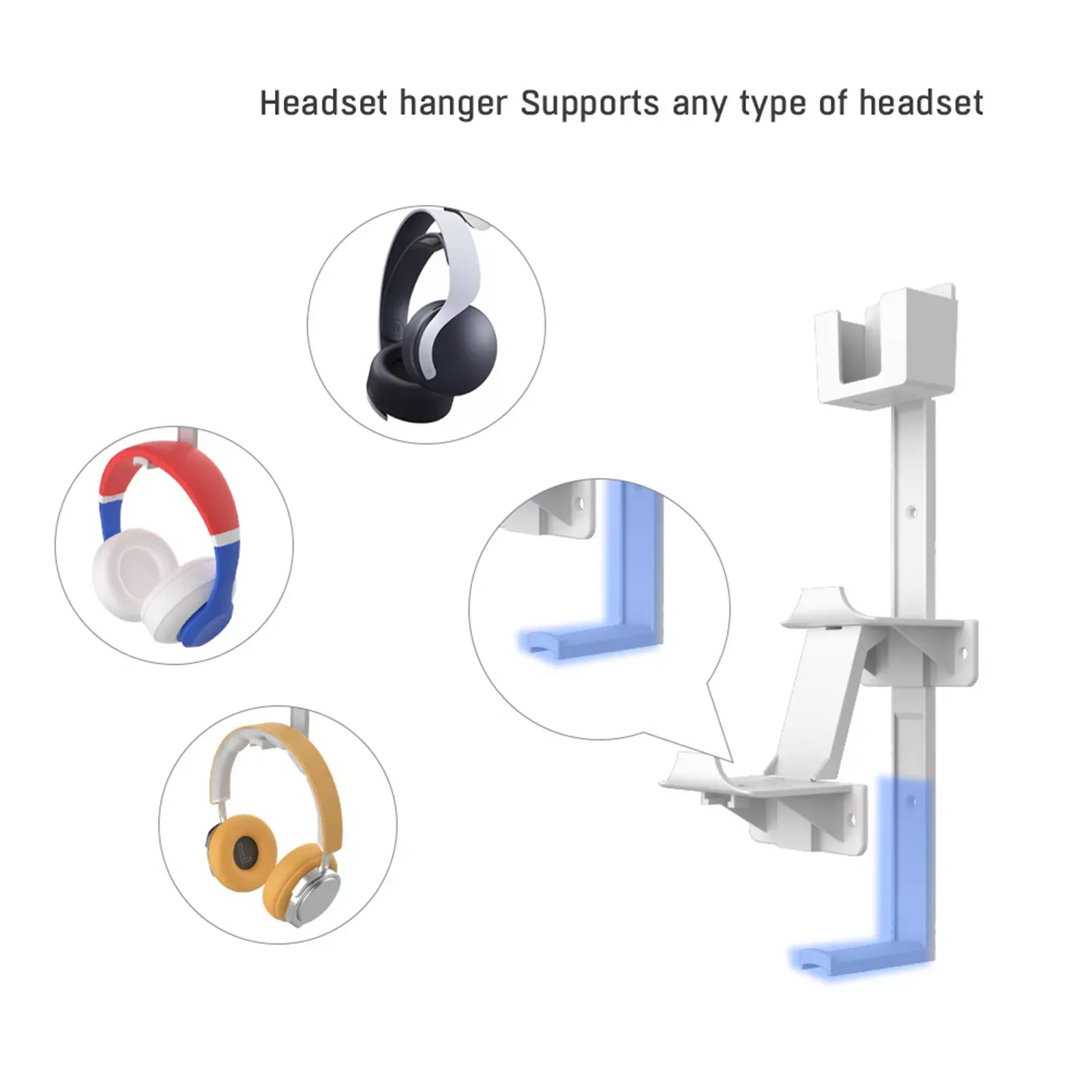 

Game Controller Holder Universal Wall Mounted Headset Stand Storage Bracket Hanger For PS5/PS4/xBox/Switch