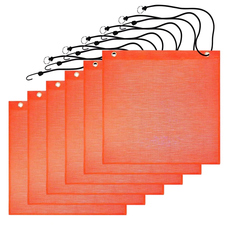 

Флаги защитные сетчатые оранжевые с прокладками, 6 шт., 18 х18 дюймов