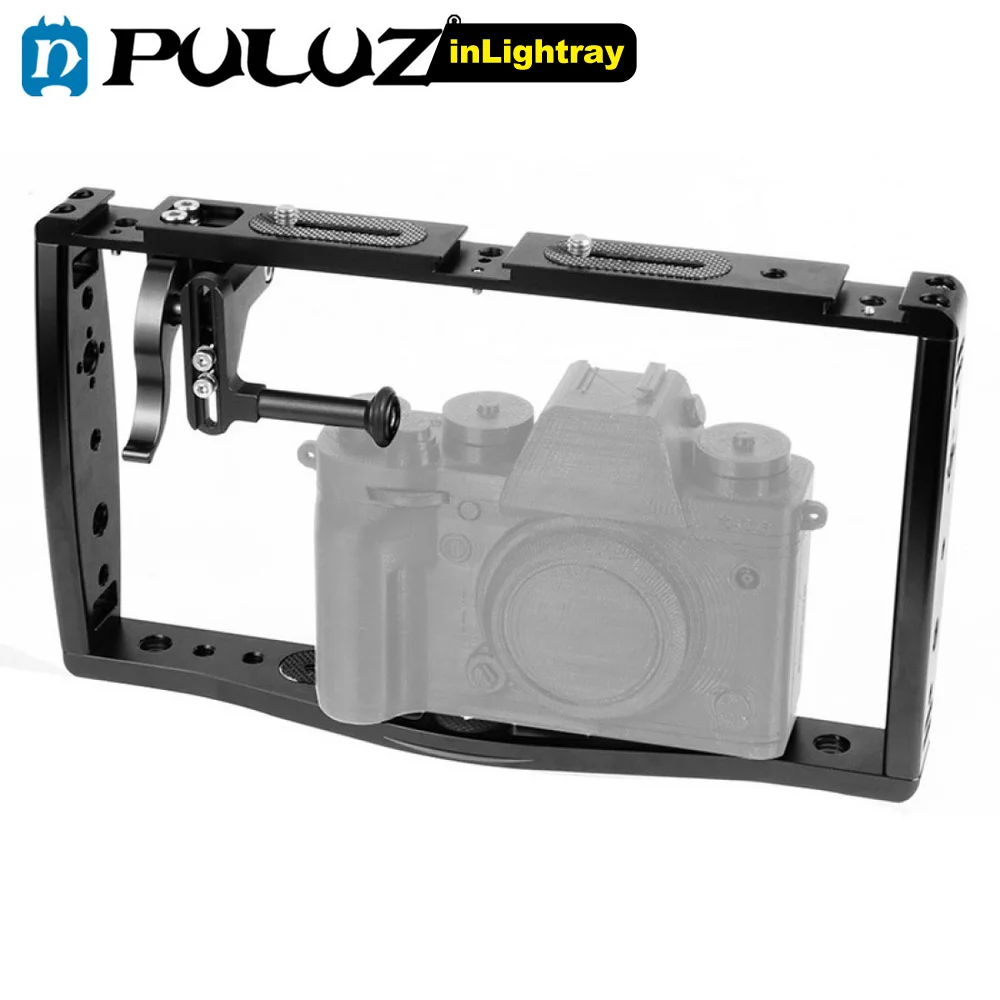 

PULUZ Diving Dual Handheld Grip Bracket Stabilizer Extension Phone Clamp Camera Rig Cage Underwater Case For HERO9/8/7