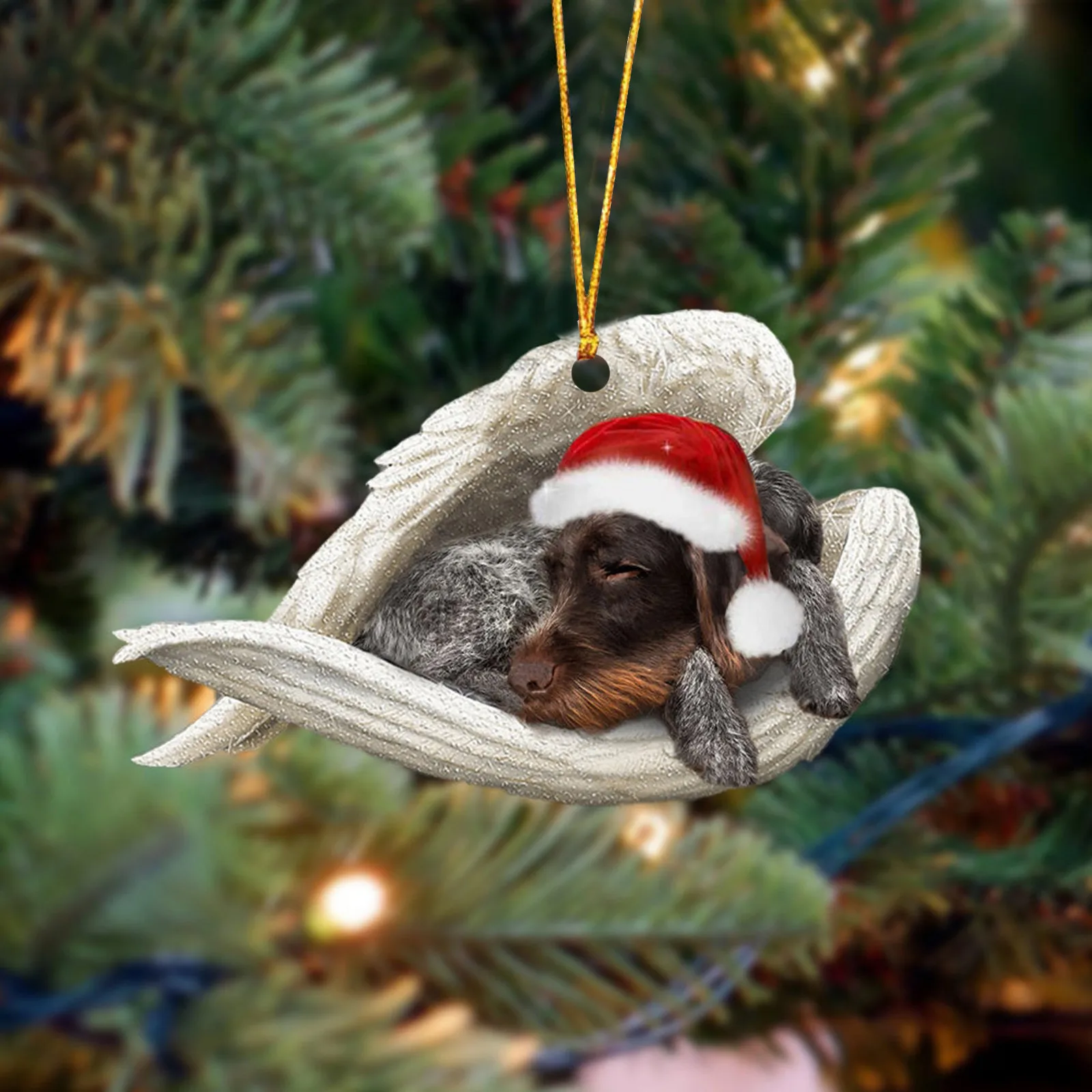 

2023 New Sleeping Angel Dog Christmas Funs Pendant Cartoon Christmas Tree Pendant Decoration Xmas Home Decorations