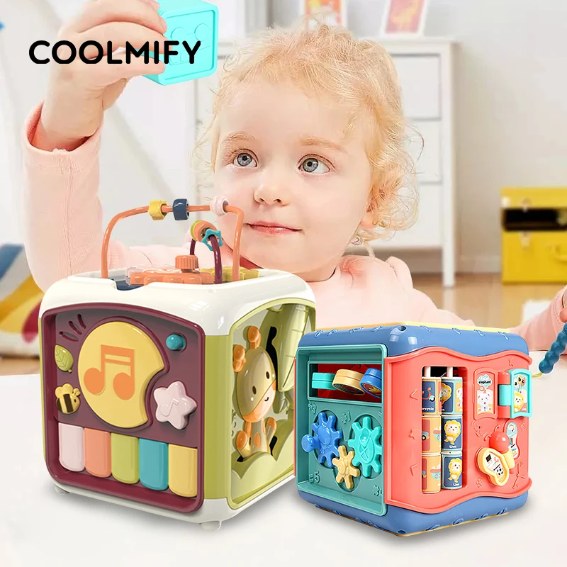 Baby Music Toys Activity Cube Musical Box toy Toddler Shape Sorter Game Toy Beads Infant Educational For Kids | Игрушки и хобби