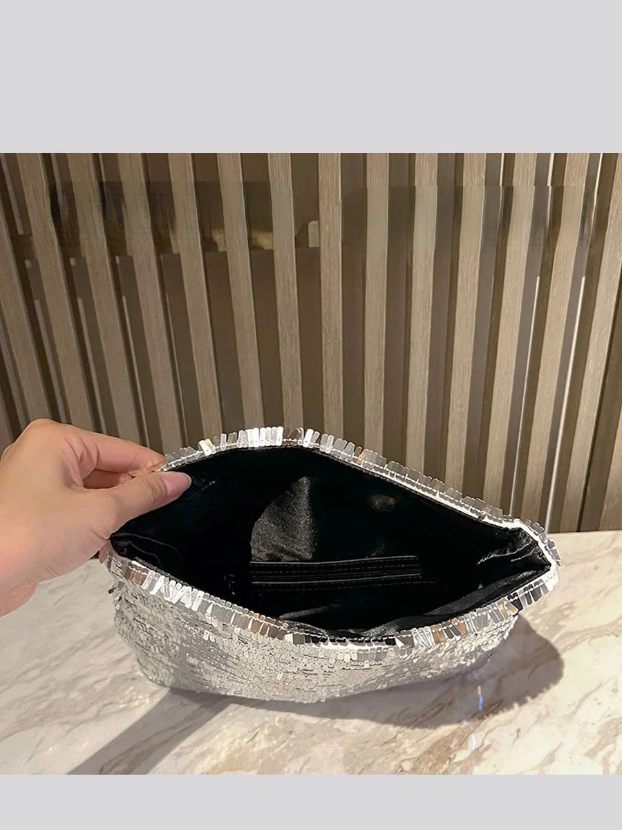 Дизайнерские Роскошные сумочки серебристые блестящие Искусственные женские