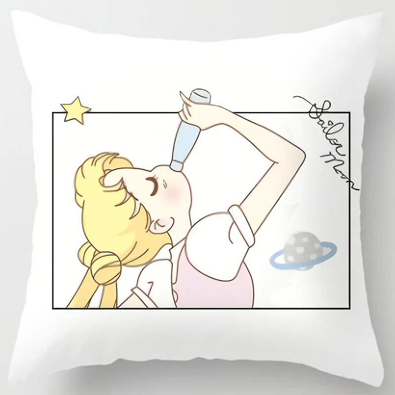 Наволочка Сейлор Мун милая хлопковая подушка с аниме персонажами мультфильмов