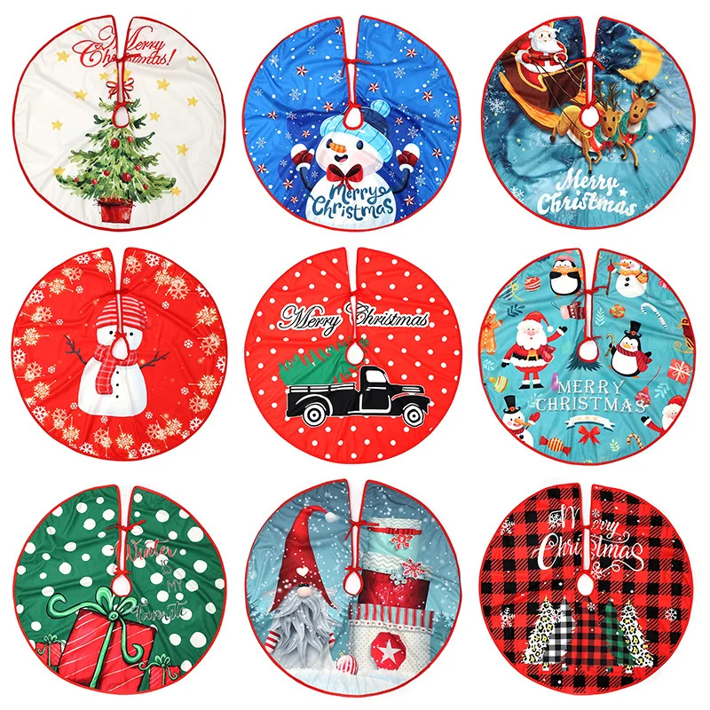 1 платье для рождественской елки 90CM с круглым принтом украшения под елкой лоси