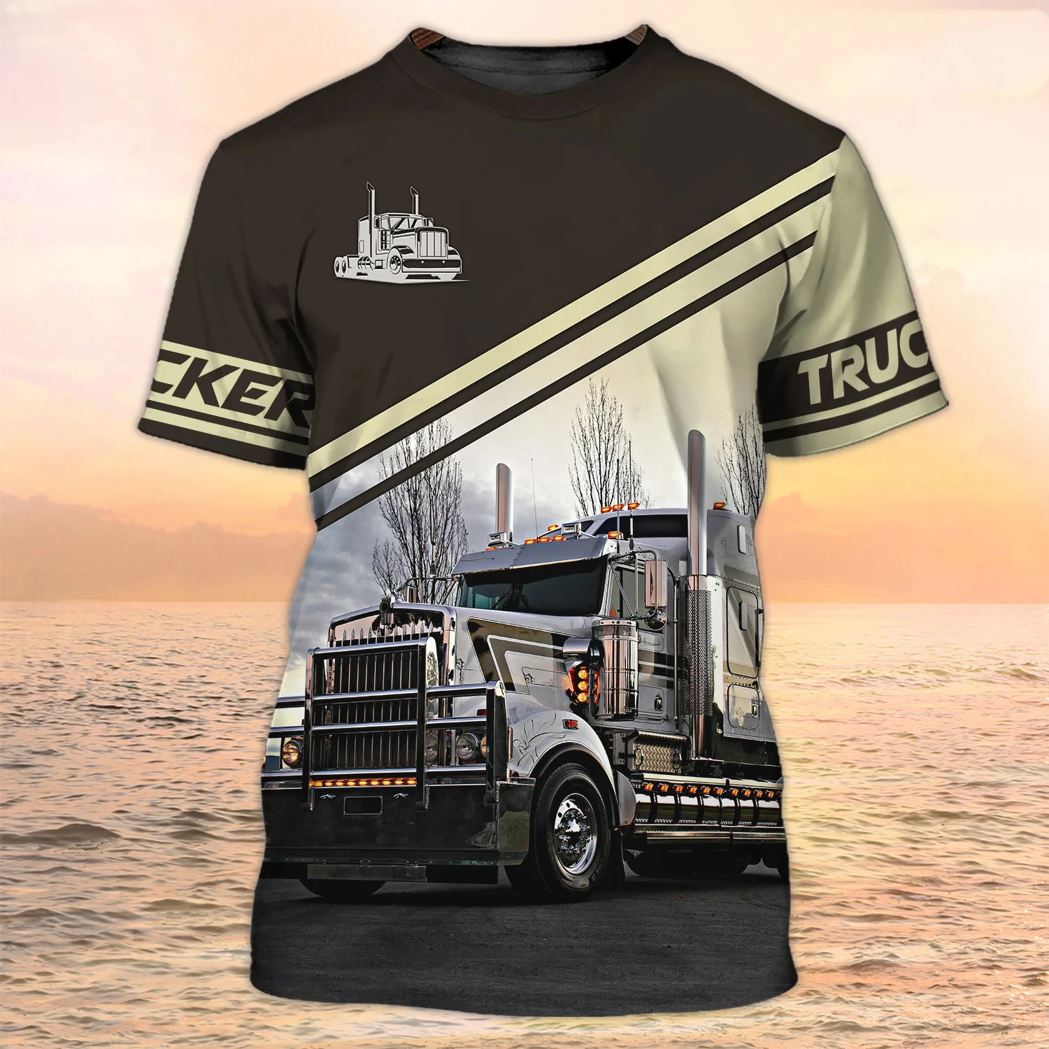 

3d Print T Shirt Dominant Truck Men's Top Large Size Driver Uniform Short Sleeve Street Quick Dry Clothing New Male T-shirt Tops