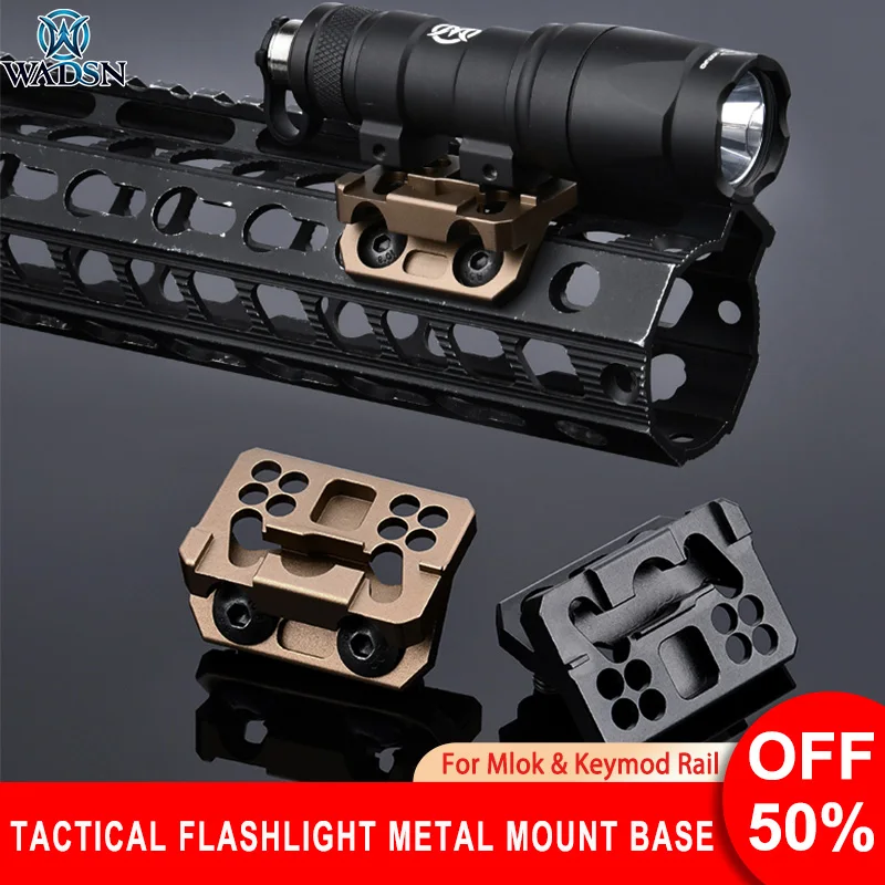 

Tactical M600 M300 REIN Airsoft Flashlight Metal Mount Base For Mlok & Keymod Rail AR 15 Rifle Hunting Weapon Scout Light Base