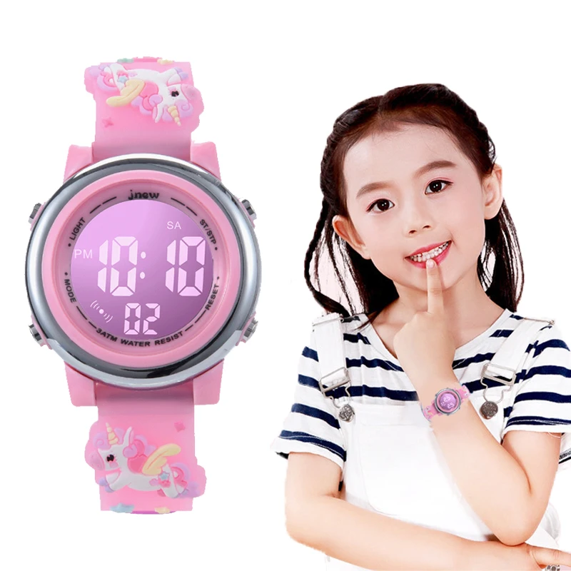 

Светящиеся Детские спортивные цифровые часы с мультяшным рисунком, детские часы для девочек, детские часы, подарки на день рождения