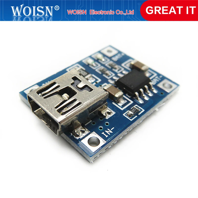 5 шт./лот TP4056 1A мини-порт Mike USB Lipo батарея зарядная плата модуль зарядного