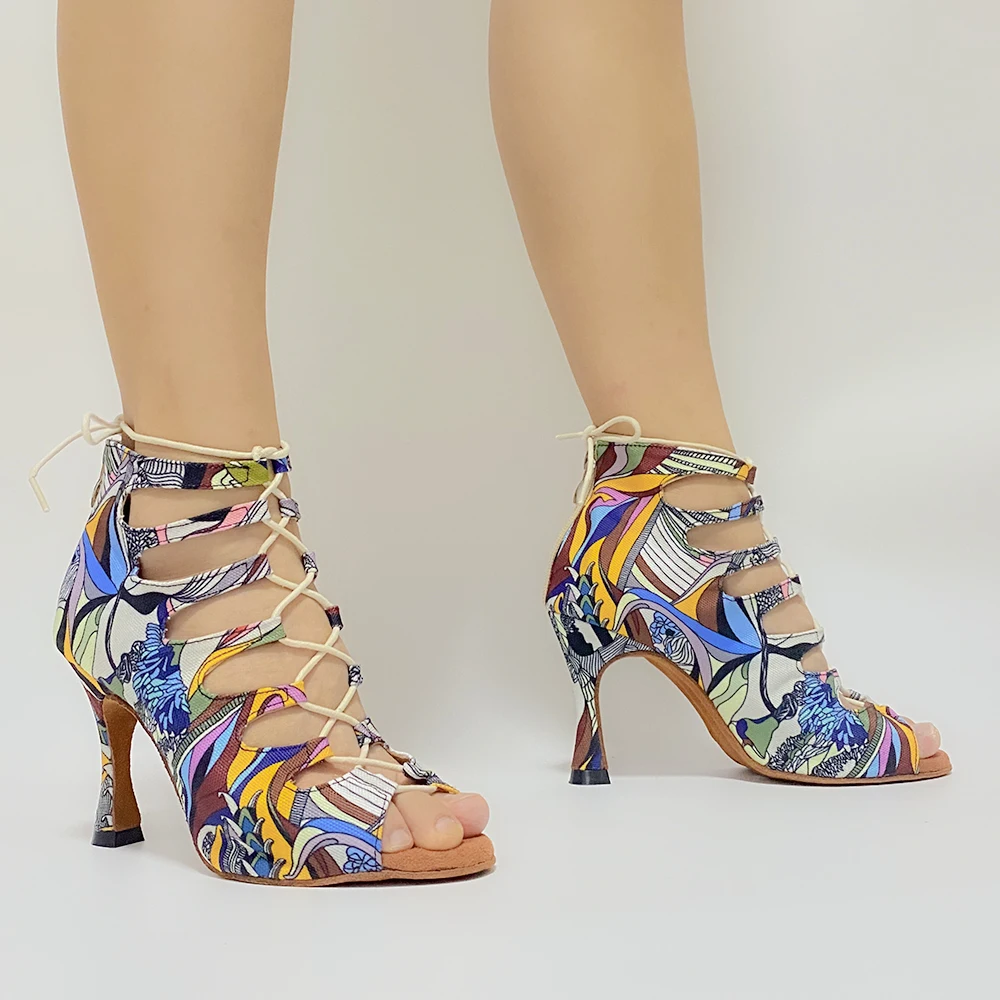 

Женские джинсовые танцевальные Ботинки на каблуке 9 см