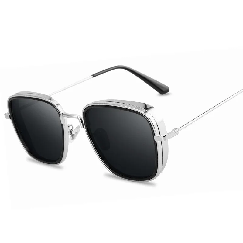 

Brand Design Metal Steampunk Leather Polarized Sunglass Men Women Fashion Sunglass Vintage UV400 Eyewear Shades gafas de sol