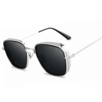 brand design metal steampunk leather polarized sunglass men women fashion sunglass vintage uv400 eyewear shades gafas de sol