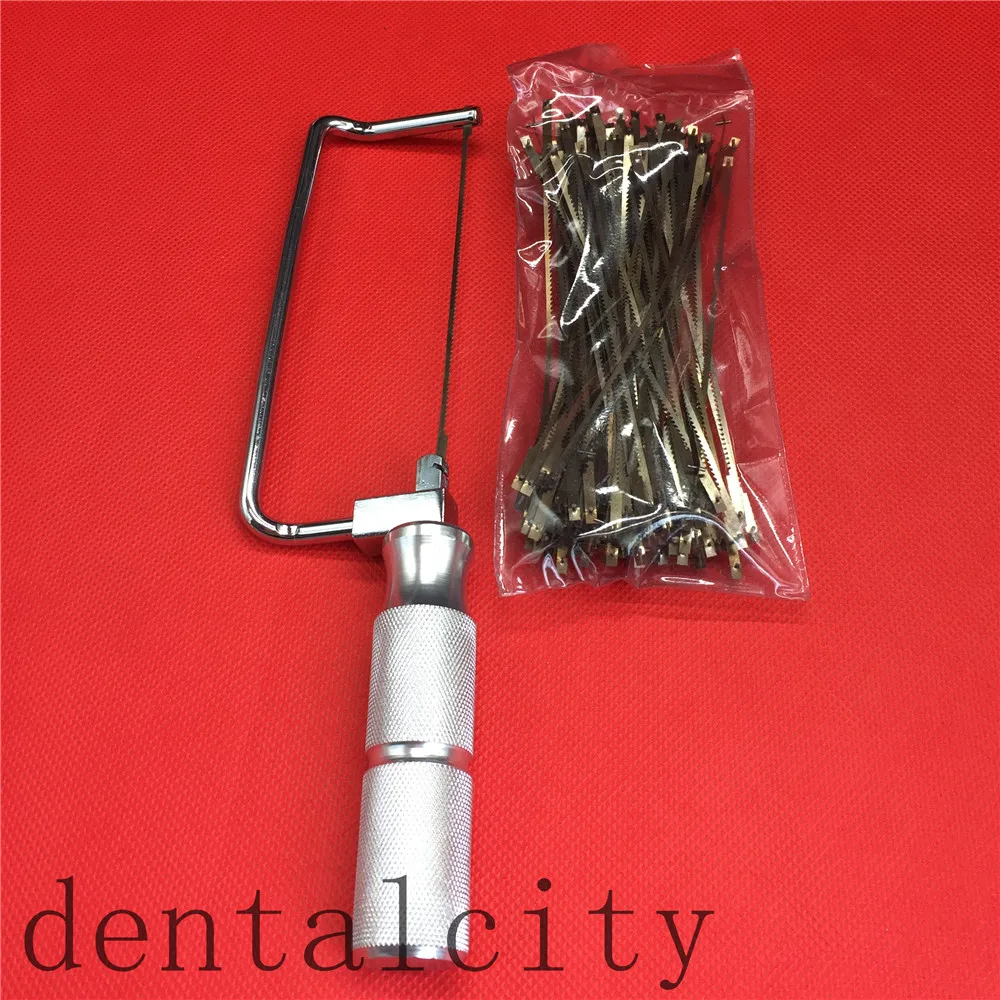 Dental Lab tools,Dental gypsum saws,Plaster saw bow,Dental Lab Long Plaster Saw (128mm) + 100pcs Long Saw Blades
