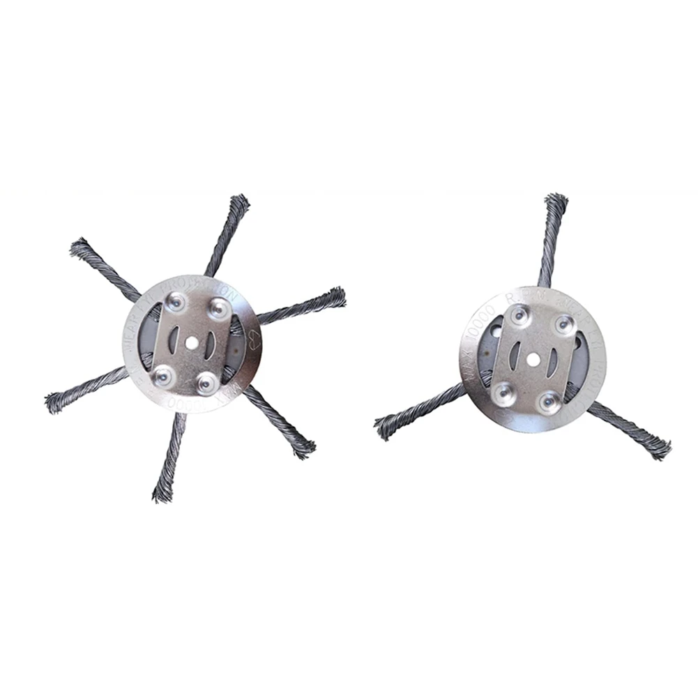 

6 Inch Steel Wire Grass Trimmer Heads, Trimmer Head Grass Strimmer Steel Wire Wheel Mower Weed Brush
