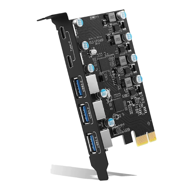 

Плата расширения PCI Express на 5 портов USB 3,0, 1 шт., USB-контроллер, переходные карты для Windows 11/10/8/7