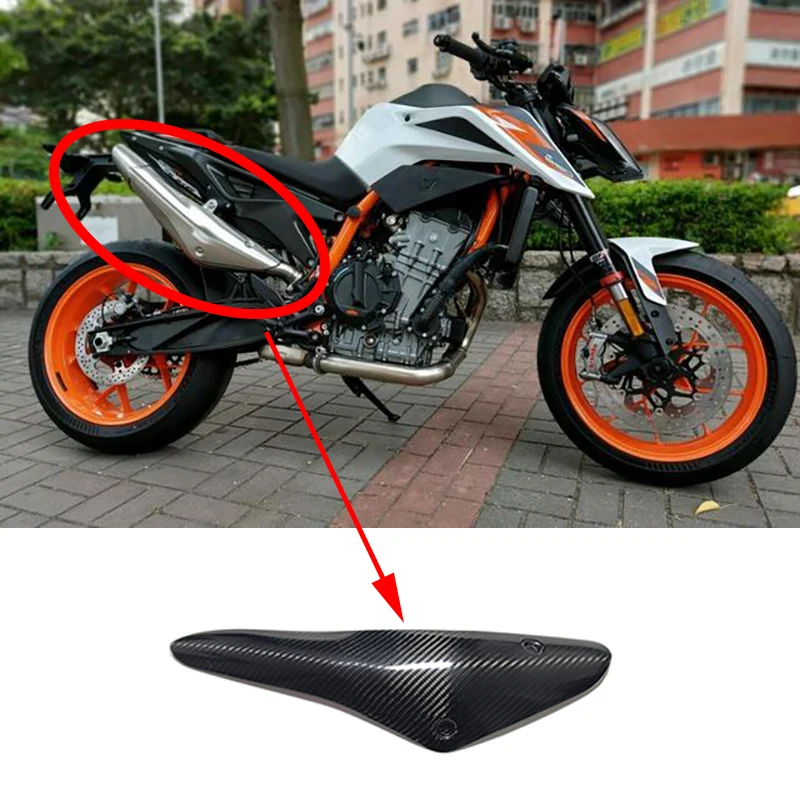Motorcycle Exhaust System Middle Link Pipe Carbon Fiber Heat Shield Cover Guard Anti-Scalding Shell For KTM duke 790 KTM890
