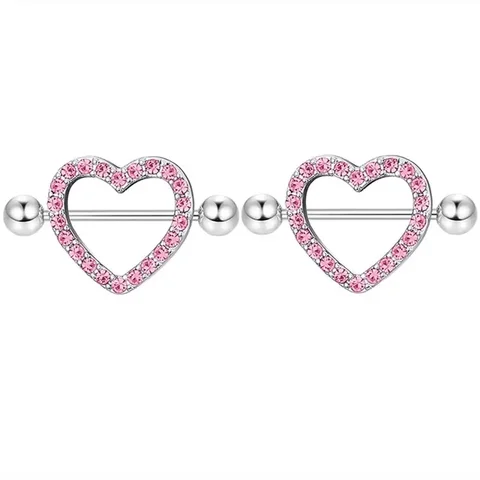 Розовые украшения для пирсинга сосков из нержавеющей стали Pezon Mujer