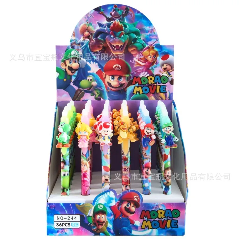 Фото Набор из 6/12 стираемых ручек Mario Touch Pen 3D с мультяшным дизайном, гладкие и легко стираемые, для студентов, подарок, канцелярские товары №5