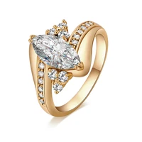 2022 fashion rhombus ruby rings sapphire gold rings ladies classic metal marquise bridal wedding rings jewelry