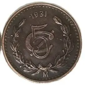 

1931 Mexico Wholesale Collectibles Copper Coins Copy Decoration Magic Coin Home Room Decor Christmas Gifts