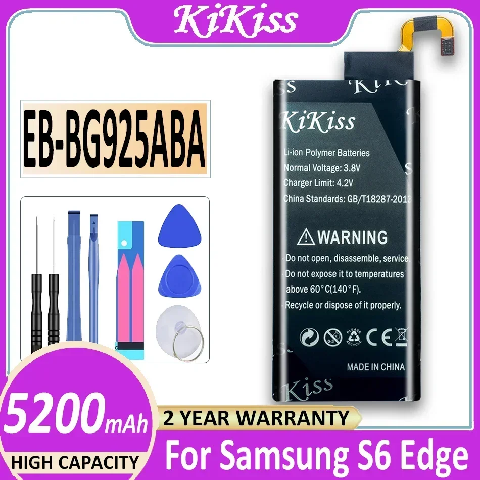 Аккумулятор KiKiss EB-BG925ABE 5200 мАч для Samsung GALAXY S6 Edge Battery G9250 G925FQ G925F G925S S6Edge G925V G925A