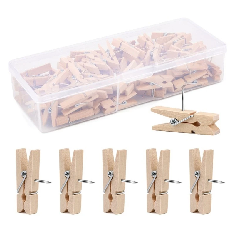 80/90 шт. кнопки с деревянным зажимом кнопка для доски объявлений пробковой