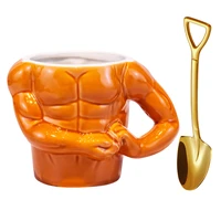 creative ceramic mug personality water cup face coffee cup finger mug muscle cartoon cup skull funny cup