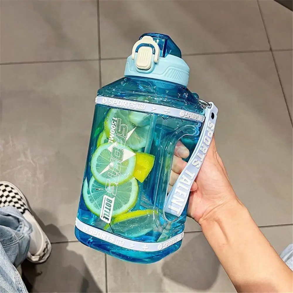 

Fitness Tons Bucket Water Bottle With Straw Portable Travel Bottles Ton Ton Bucket Cup Outdoor Exercise Sports Kettles Wholesale