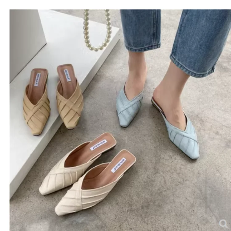 

Summer Elegant Women Mules Pvc Jelly Shoes Solid Ladies Slippers Outdoor Square Heel Pointed Toe Casual Fashion Female Concise