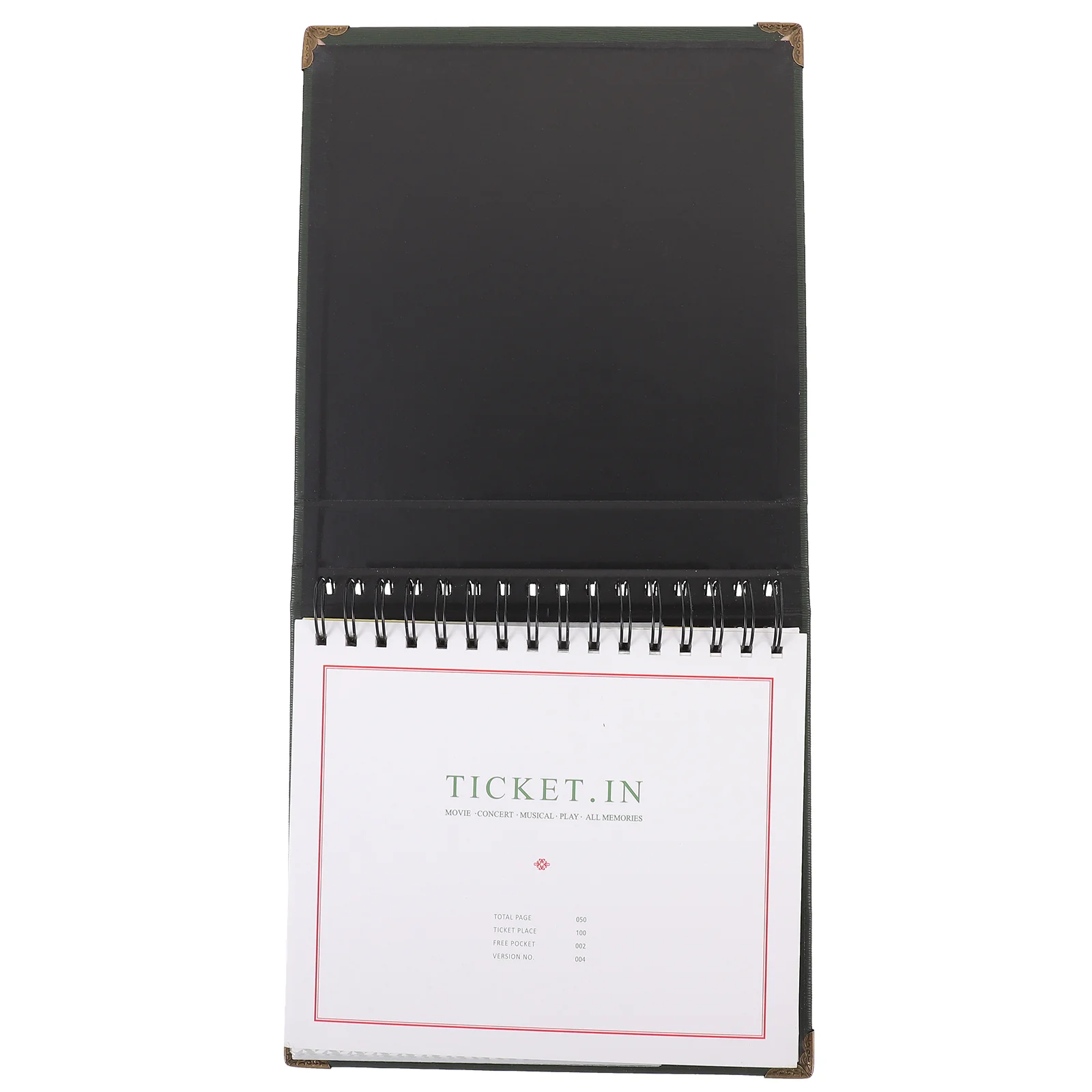 

1PC Ticket Bill Collection Book Movie Ticket Storage Note Album Photo Receipt Memory Collection Storage Book (Dark Green)
