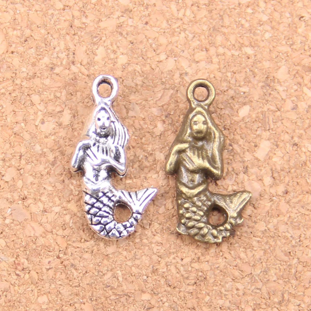 

68pcs Charms mermaid 22x12mm Antique Pendants,Vintage Tibetan Silver Jewelry,DIY for bracelet necklace