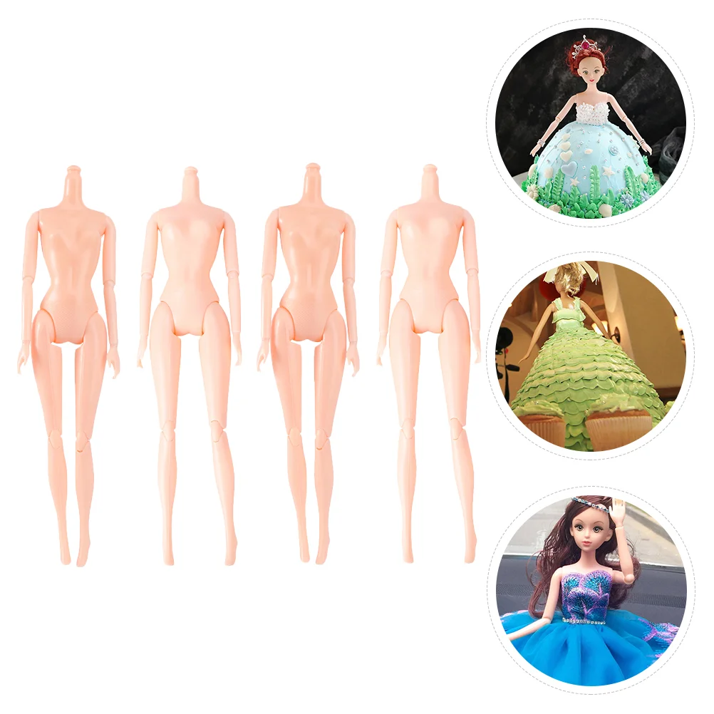 

4 Pcs Model DIY Mold Girls Toy Articulated Cake Bottom Plastic Molds Child