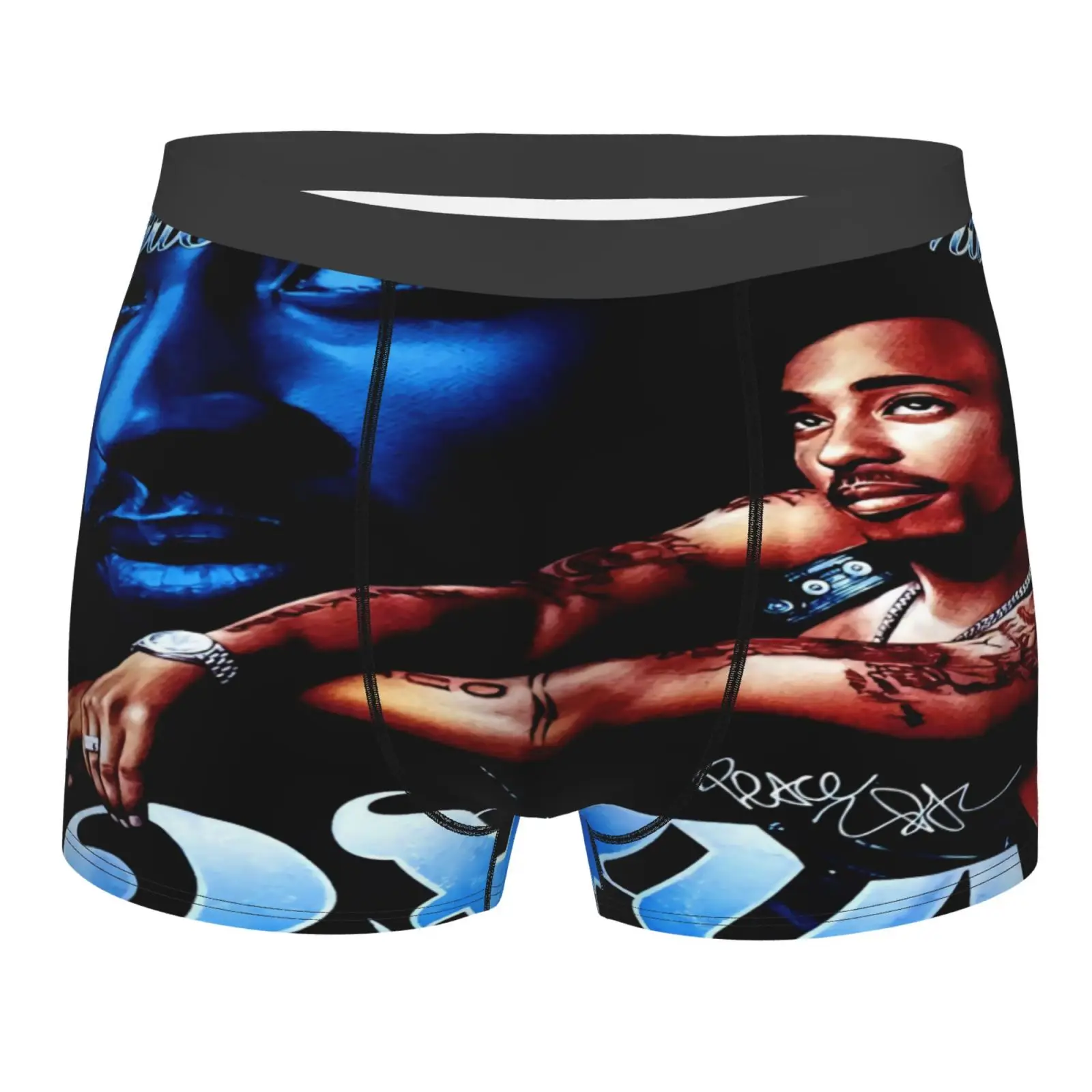 

Трусы-боксеры мужские длинные в стиле Тупак Шакур, 90S, 2 шт.