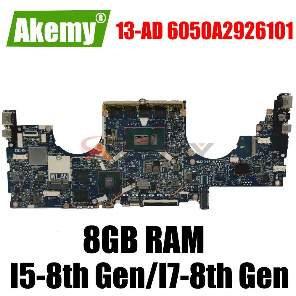 

Материнская плата для ноутбука HP 13-AD, системная плата 6050A2926101-MB-A01, материнская плата со стандартной строкой, ЦП 8 ГБ ОЗУ, графический процессо...