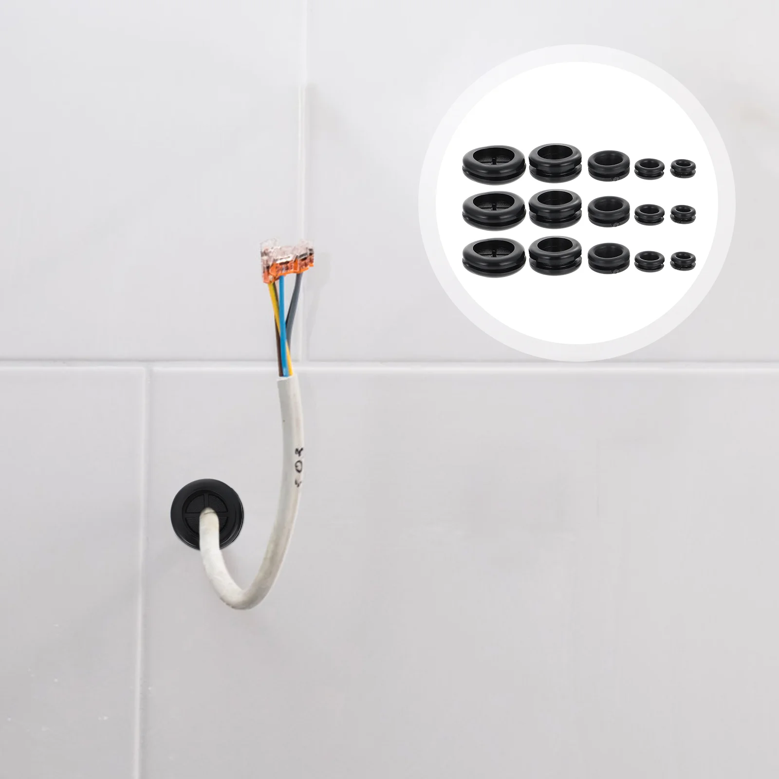 

50pcs Rubber Sealing Washer Dust-proof Rubber Grommet Rubber Wire Protector