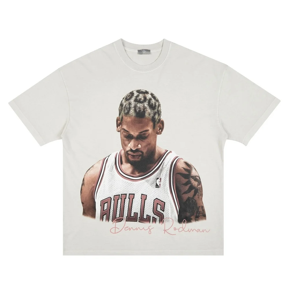

Hip Hop Oversize Washed T-Shirt Men Streetwear Rodman Graphic Double-sided Printed T Shirt 2022 Short Sleeve Harajuku Tshirt