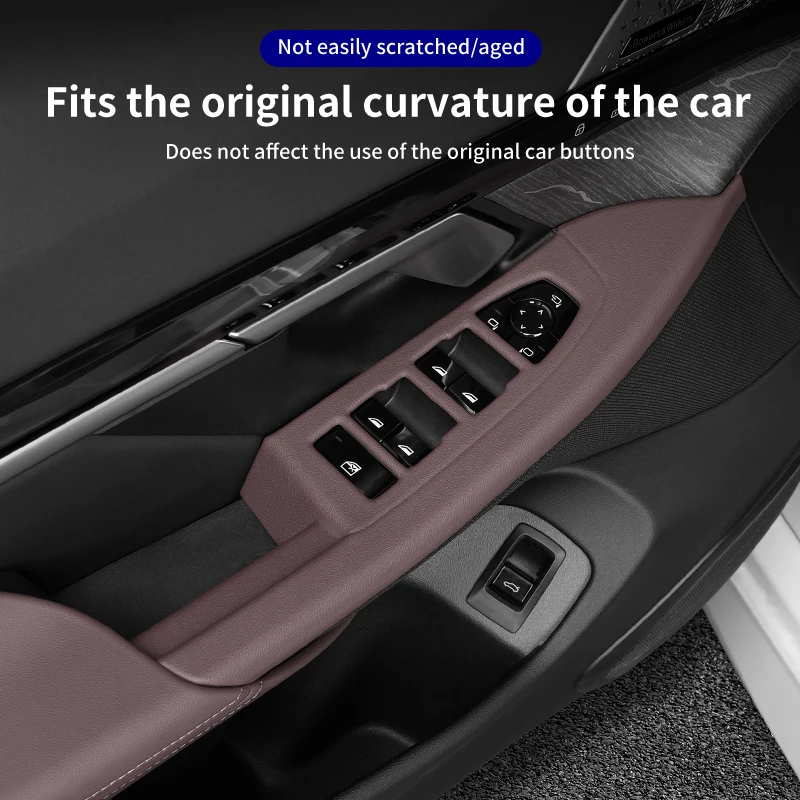 Фото Для BMW 5 серии G60 2024 2025 наклейка на внутреннюю дверную ручку автомобиля роскошные оконные переключатели панель крышка защитные наклейки на переднюю дверь №3