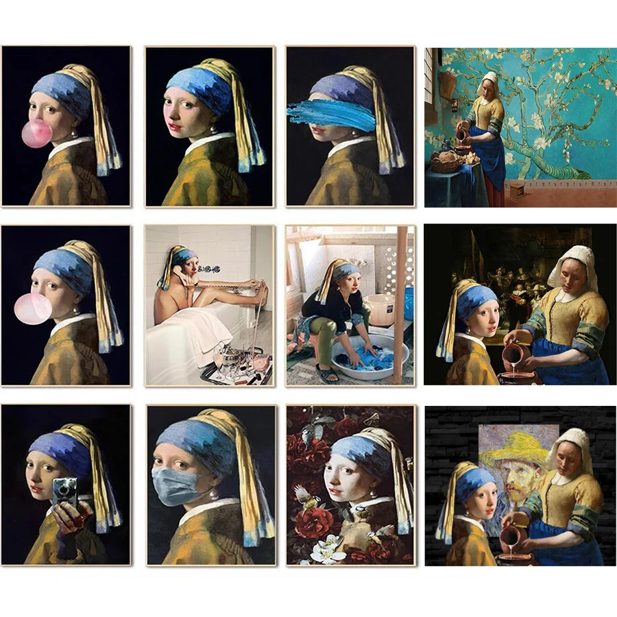 

Painting By Numbers The Milkmaid Canvas Art Frameless Oil Painting For Home Johannes Vermeer Series Handpainted Wall Decor Gift