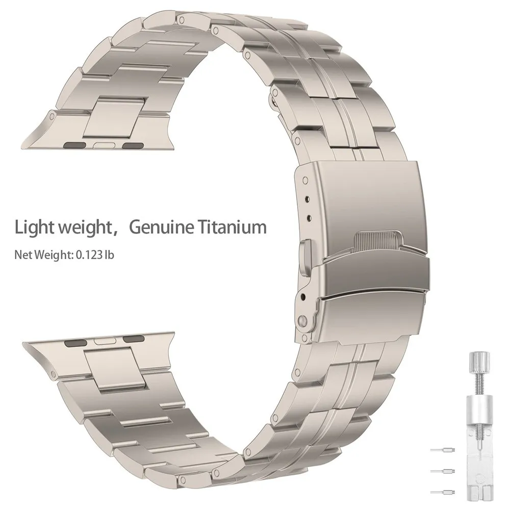 Titanium Alloy Luxury Band for Apple Watch 8 7 UItra 49mm 45mm 41mm Strap Link Bracelet for iWatch Series 6 5 4 3 SE 44mm 42mm