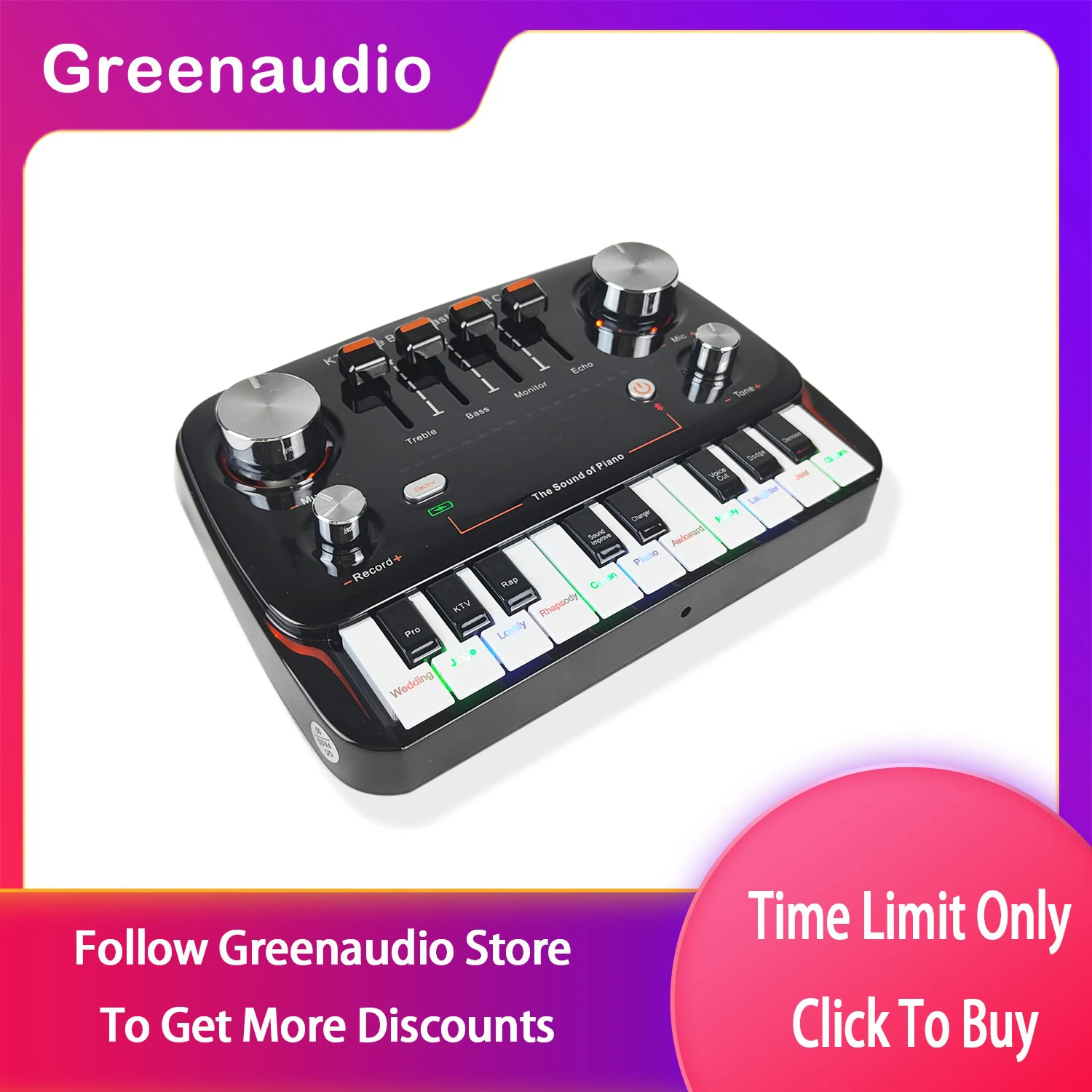 

Piano Sound Card Brand New Design High-Quality Recording Professional Connection Mobile Phone And Computer Live Broadcas