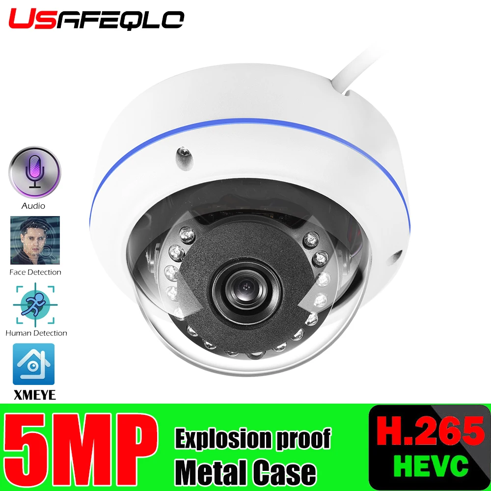 

POE Антивандальная водонепроницаемая IP-камера 5 Мп наружная купольная 3мп 4мп аудио камера видеонаблюдения HD камера для Onvif NVR