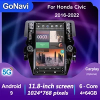 gonavi 11 8%e2%80%9candroid 9 0 car radio multimedia player for honda civic 2016 2022 with carplay bluetooth tesla gps navigation stereo