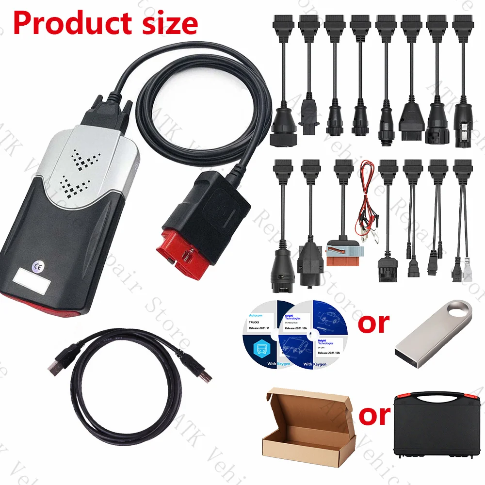 Auto-com V2021.11 DS150 Del-phi Диагностика автомобильных неполадок 2024 Адаптер OBD2 Сканер Кодер